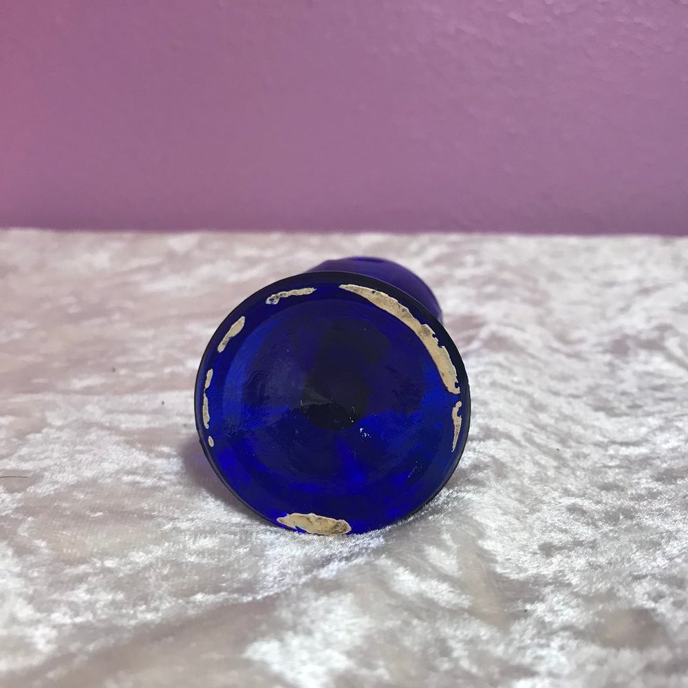 Vintage Mini Cobalt Eye Wash Cup * Occular Collectible GUC Retro Stemmed Optical - Picture 4 of 5